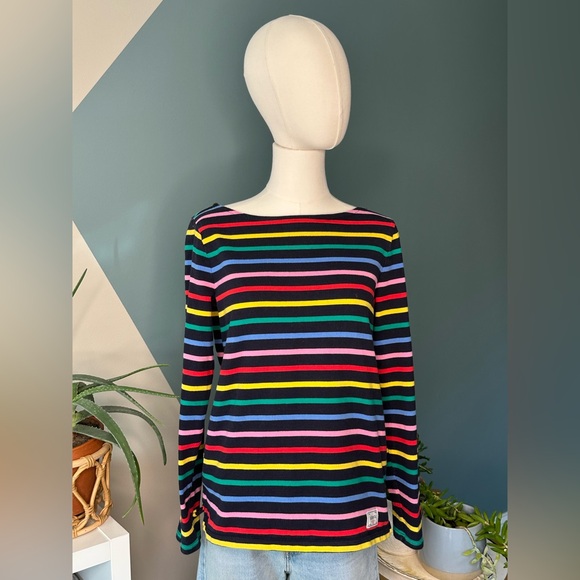 Talbots Tops - Talbots Vintage Heavyweight 100% Cotton Striped Boatneck Tee Y2K Classic Size S